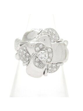 Chanel Ring Camellia 18k White Gold Diamond